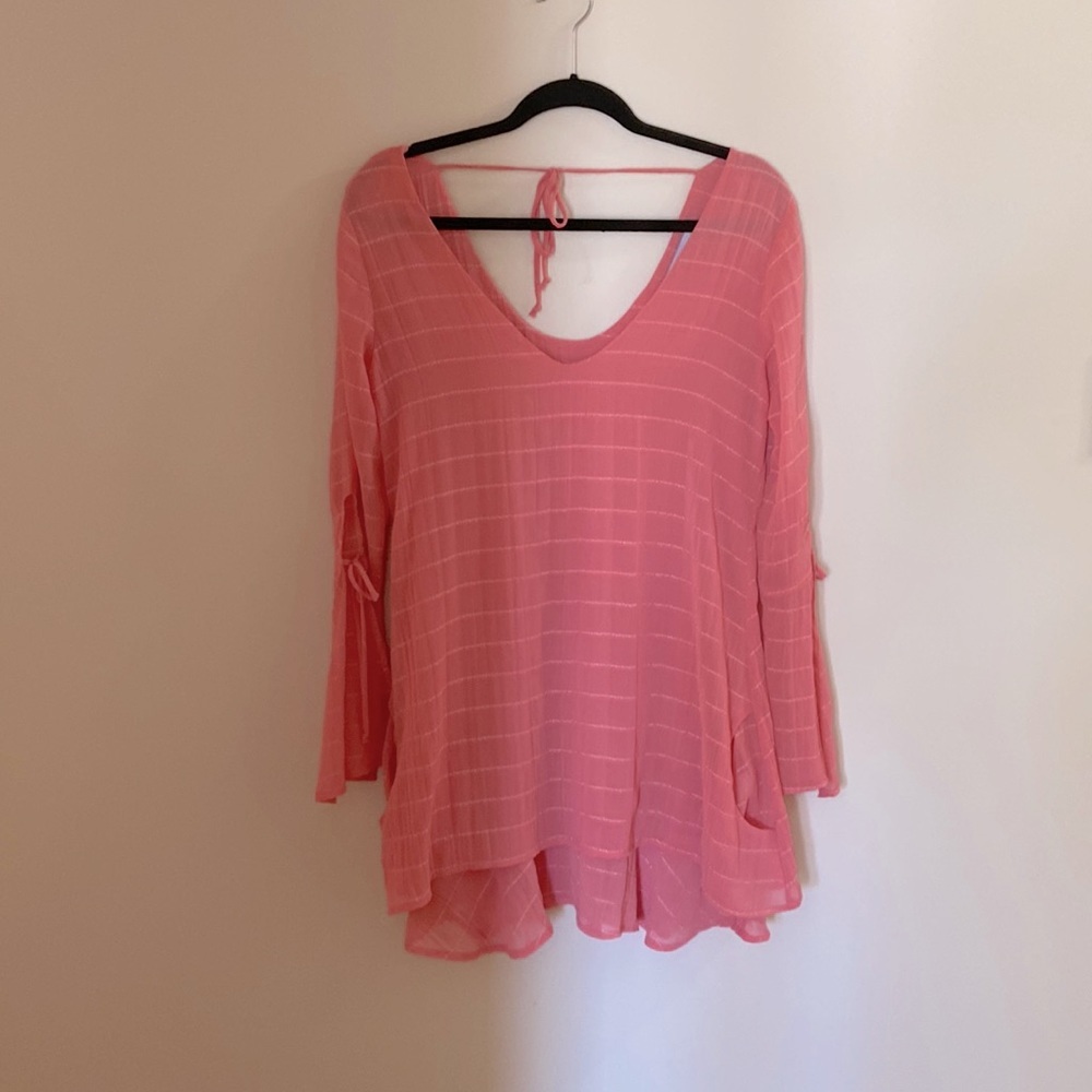 Coral pink light lined dress